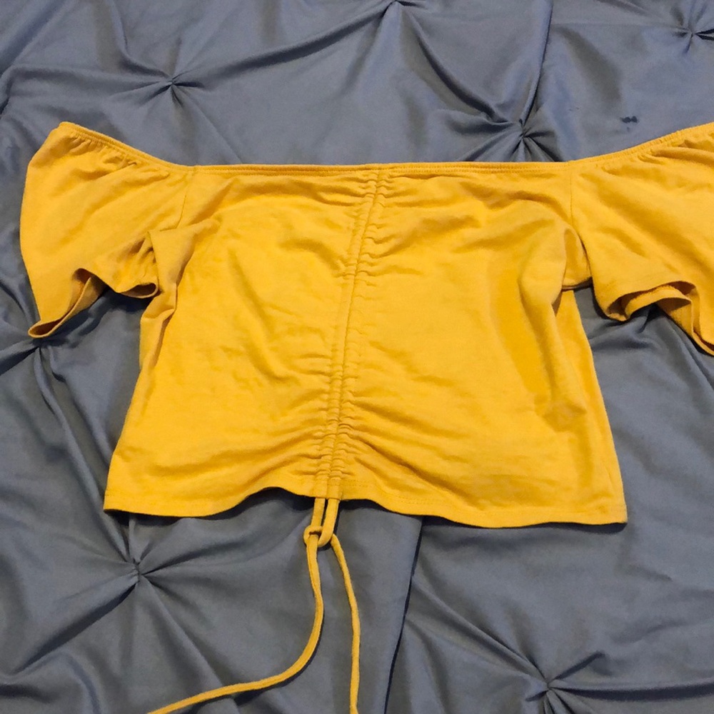 yellow off the shoulder top size M